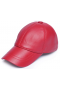 Kırmızı Deri Unisex Beyzbol Şapka